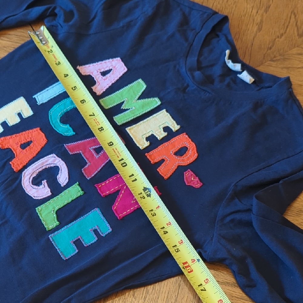 Y2K American Eagle Multicolor Patchwork Lettering… - image 4